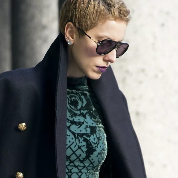 H&M x Balmain Collaboration Sunglasses - Aviator Style - Unisex - Black/Gold - Picture 2 of 14